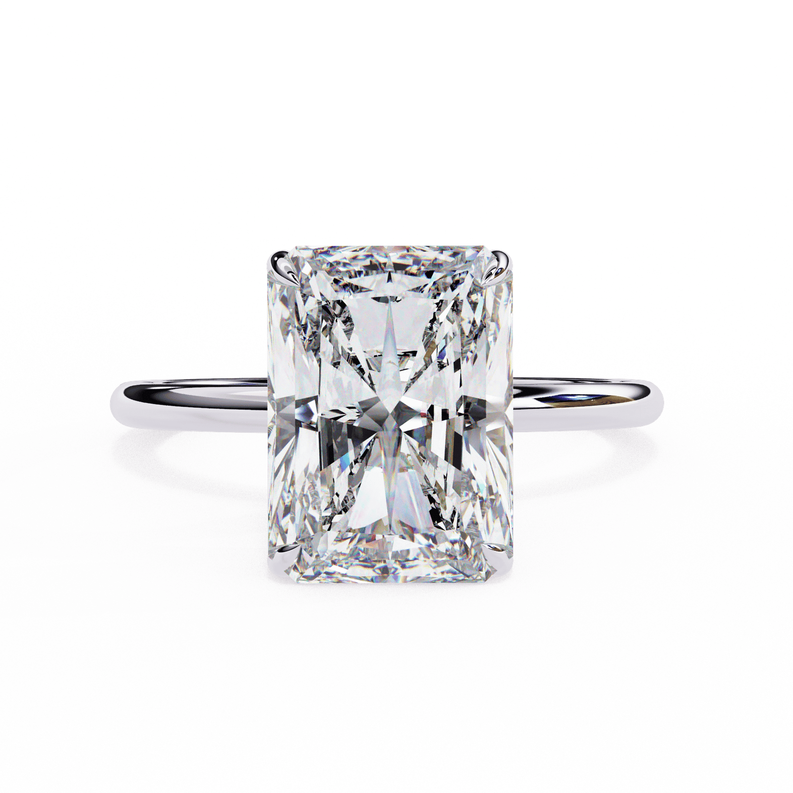 Radiant-Cut Solitaire Diamond Engagement Ring